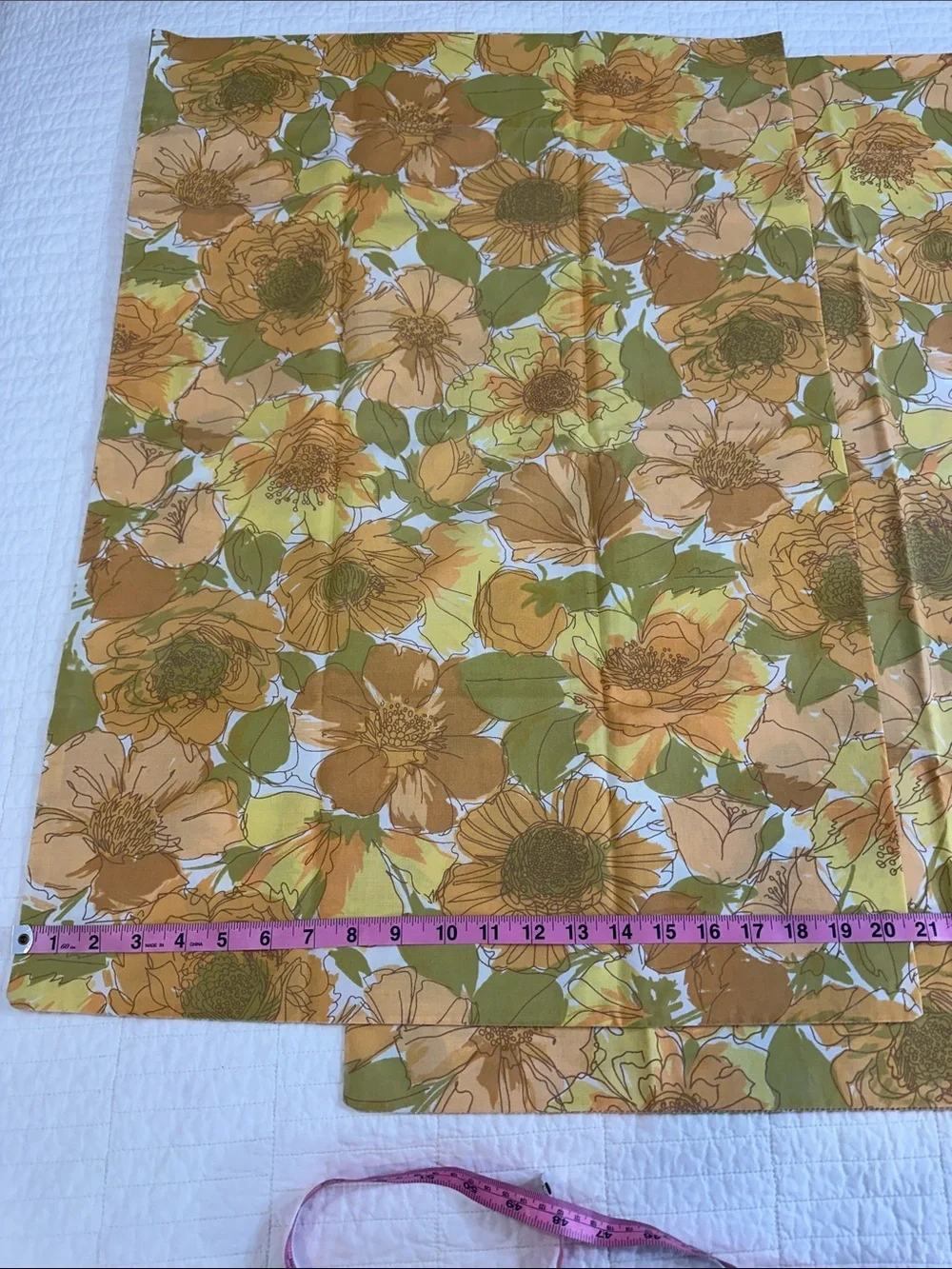 Wondercale Springmaid Standard Pillowcase Set of 2 Vintage Mod 1970 Floral